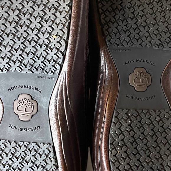 Women's 10 TIMBERLAND PRO Renova Slip Resistant Slip-On Brown Leather Clogs EUC - Picture 13 of 14